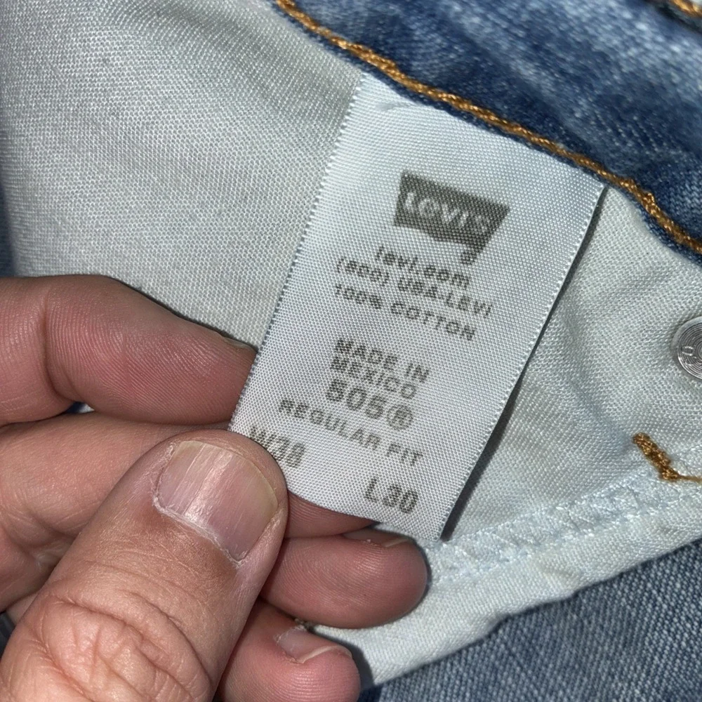Levi's Regular Fit 505 Y2K Black Batwing VTG Jeans Men's 38x30 Blue